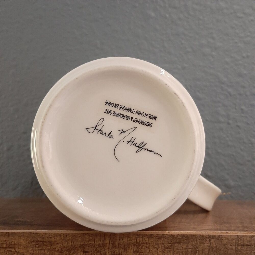 Anthropologie Starla M. Halfmann Petal Palette Floral Coffee Initial "C" Mug Cup - Picture 5 of 6